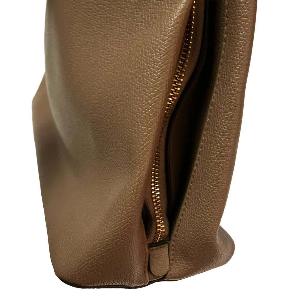 A New Day Brown Faux Leather Medium Tote Bag Crossbody Handbag Work Travel